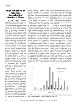 High Incidence of Japanese Encephalitis, Southern China