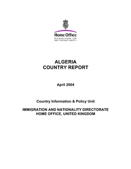 Algeria Country Report