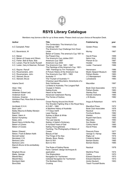 RSYS Library Catalogue