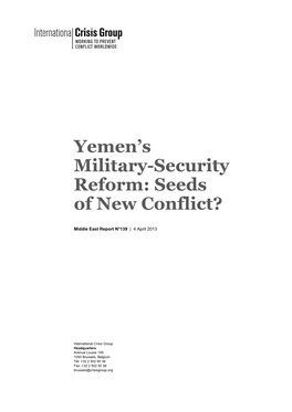 Yemen's Military-Security Reform: Seeds of New Conflict?