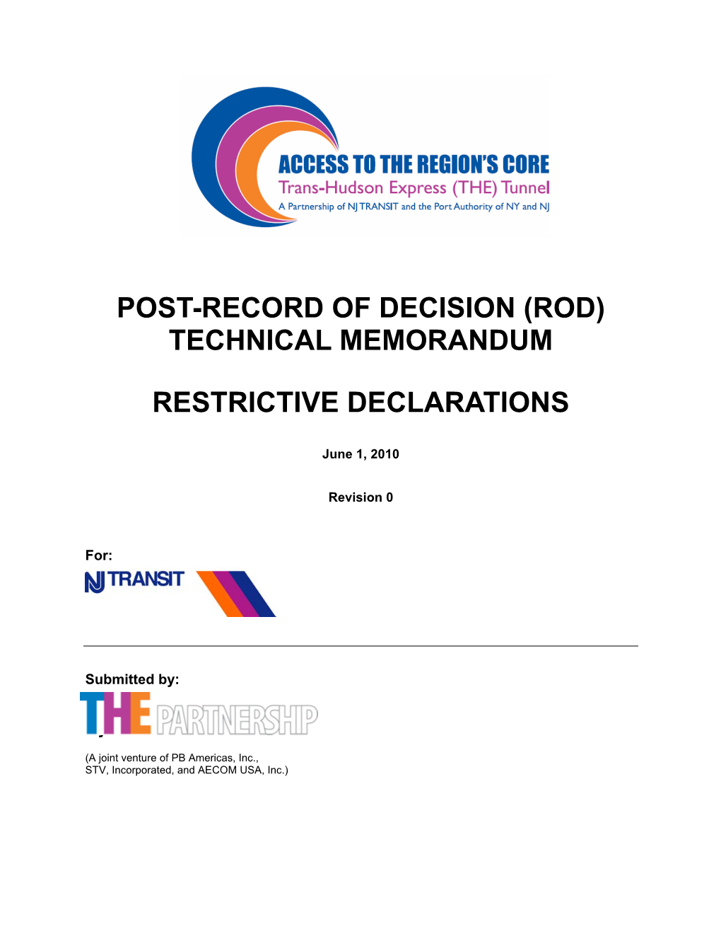 Technical Memorandum Restrictive Declarations
