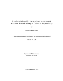 Imagining Political Forgiveness in the Aftermath of Atrocities: Towards a Story of Collective Responsibility