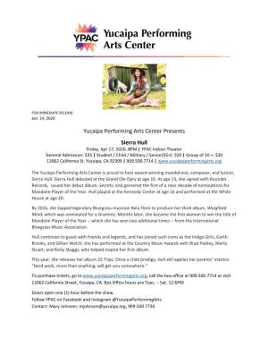 Yucaipa Performing Arts Center Presents Sierra Hull