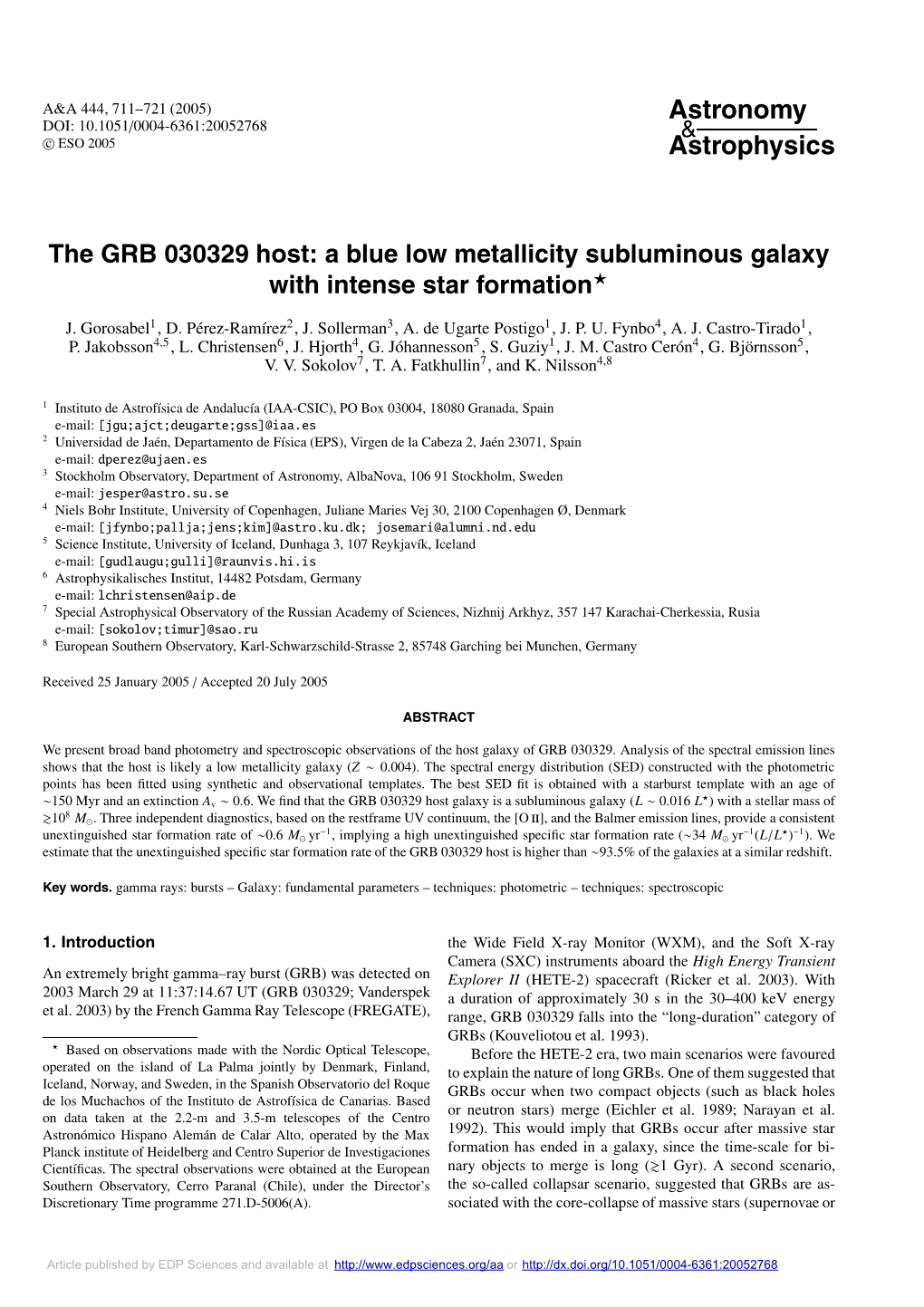 The GRB 030329 Host: a Blue Low Metallicity Subluminous Galaxy with Intense Star Formation