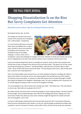 Shopping Dissatisfaction Is on the Rise but Savvy Complaints Get Attention