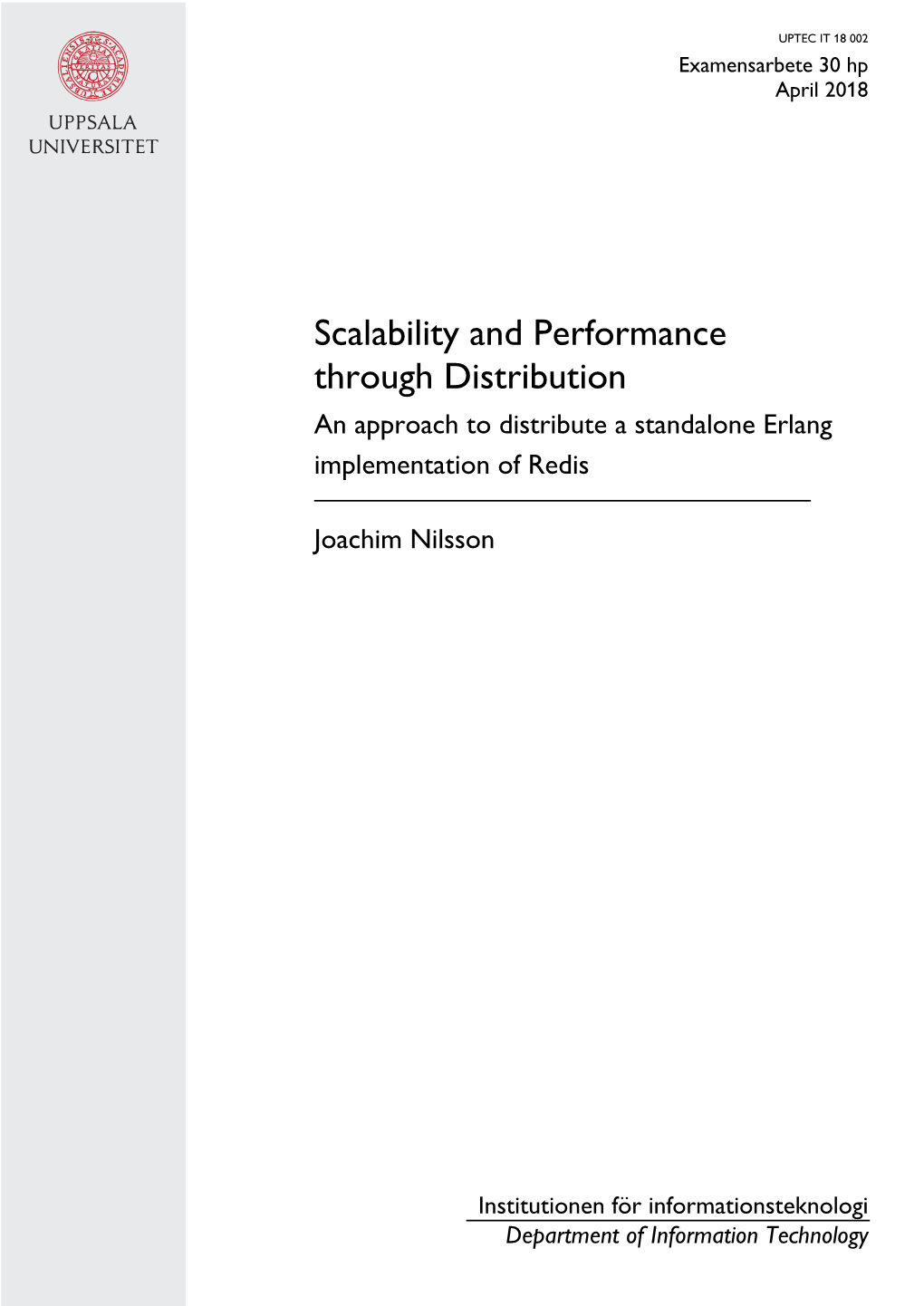 Scalability and Performance Through Distribution an Approach to Distribute a Standalone Erlang Implementation of Redis