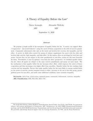 A Theory of Equality Before the Law∗