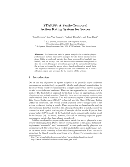 STARSS: a Spatio-Temporal Action Rating System for Soccer