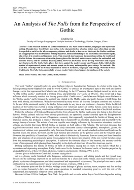 An Analysis of the Falls from the Perspective of Gothic