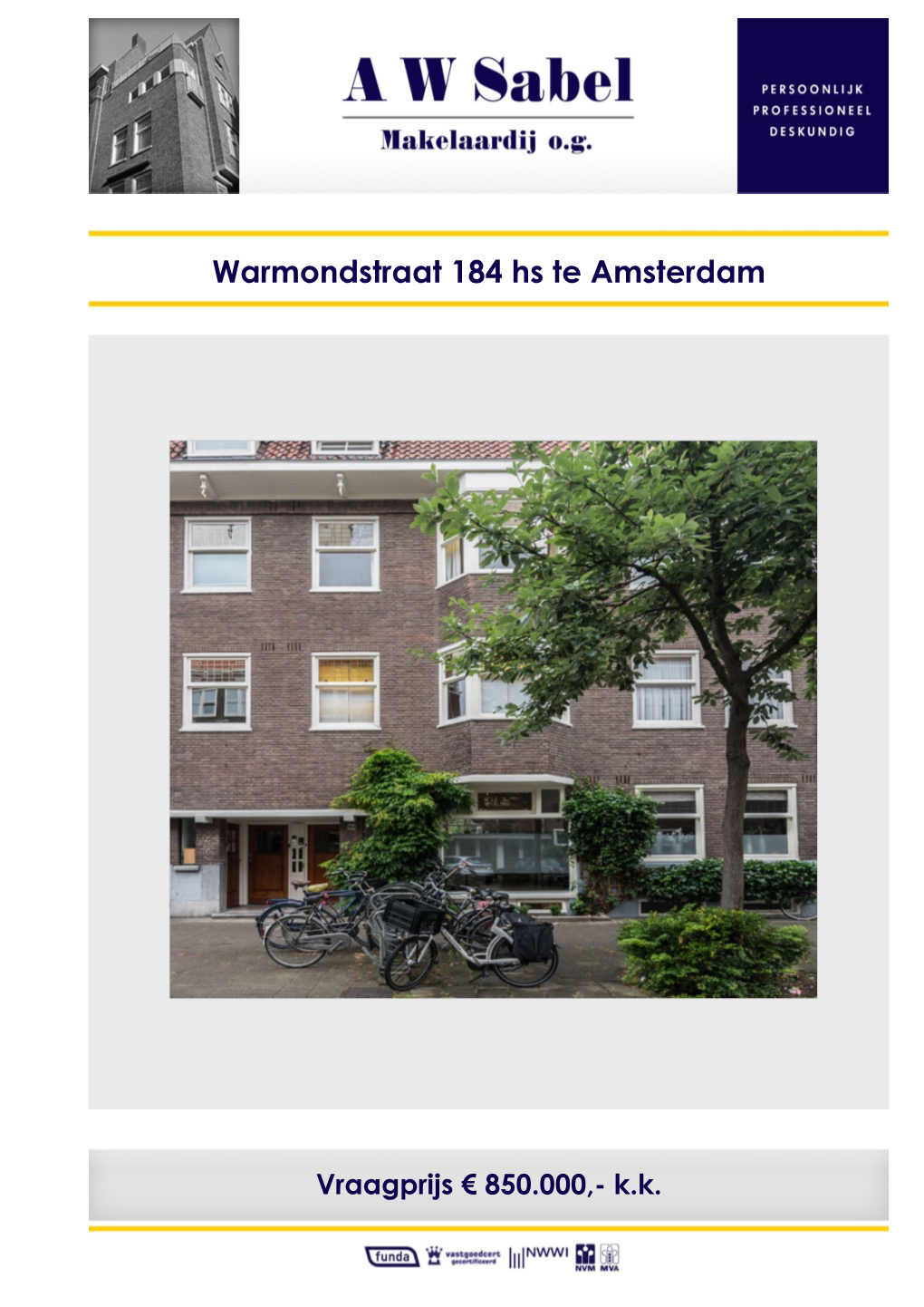 Warmondstraat 184 Hs Te Amsterdam