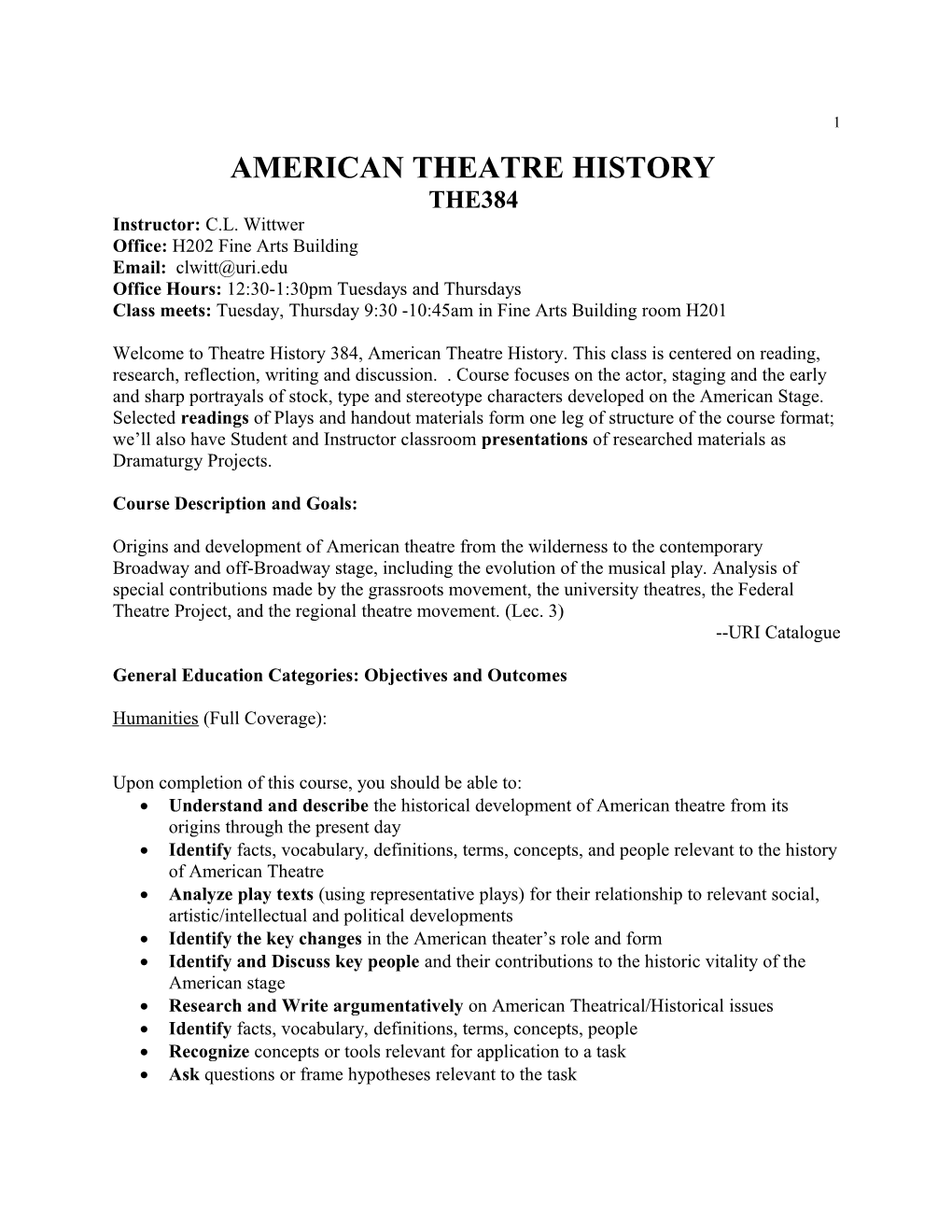 American Theatre History