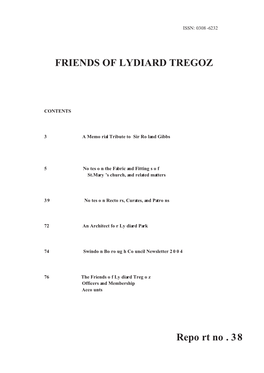 FRIENDS of LYDIARD TREGOZ Report No. 38