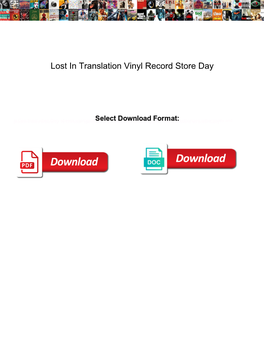 Lost in Translation Vinyl Record Store Day