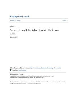 Supervision of Charitable Trusts in California Lisa M