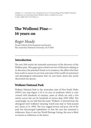 Roger Heady the Wollemi Pine— 16 Years On