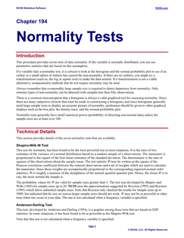 Normality Tests