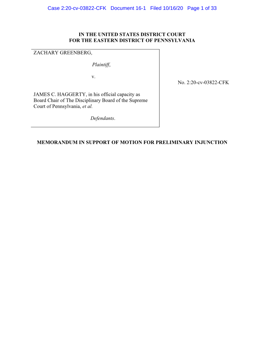 Memorandum In Support Of Motion For Preliminary Injunction - DocsLib