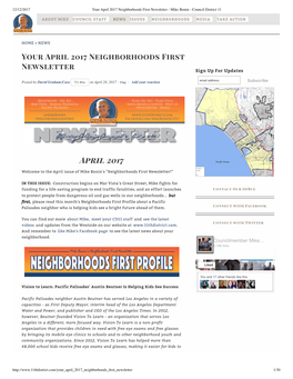 Your April 2017 Neighborhoods First New...Ter