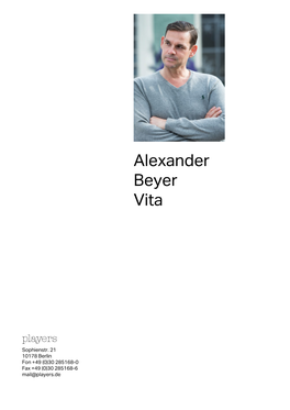Alexander Beyer Vita