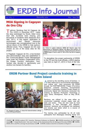 MOA Signing in Cagayan De Oro City ERDB Partner Bond Project