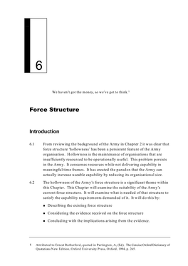 Chapter 6: Force Structure