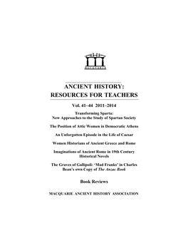 Ancient History: Resources for Teachers
