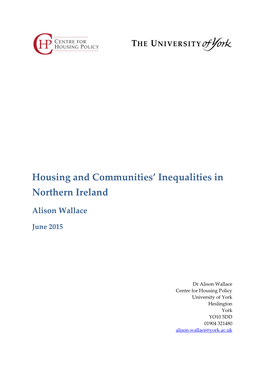 Housing and Communities' Inequalities in Northern Ireland
