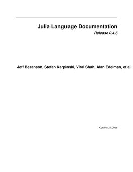 Julia Language Documentation Release 0.4.6