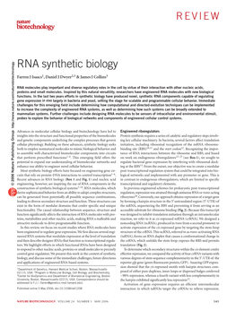 RNA Synthetic Biology