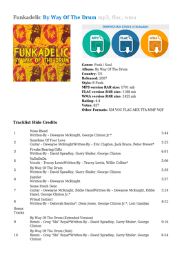 Funkadelic by Way of the Drum Mp3, Flac, Wma
