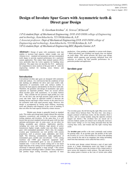 Design of Involute Spur Gears with Asymmetric Teeth & Direct Gear