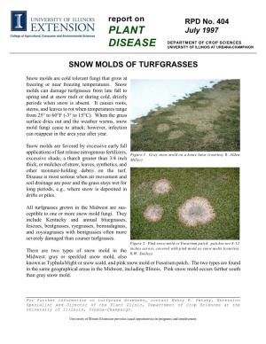Snow Molds of Turfgrasses, RPD No
