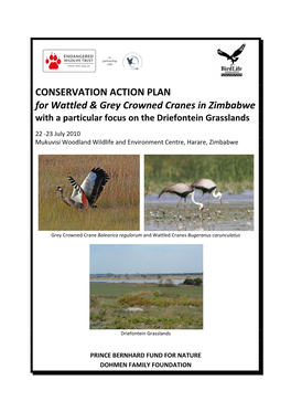 CONSERVATION ACTION PLAN for Wattled & Grey Crowned Cranes In