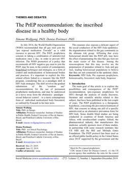 The Prep Recommendation: the Inscribed Disease in a Healthy Body