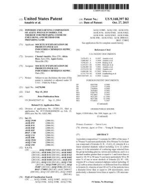 (12) United States Patent (10) Patent No.: US 9,168,397 B2 Amalric Et Al