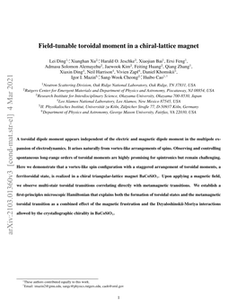 Field-Tunable Toroidal Moment in a Chiral-Lattice Magnet