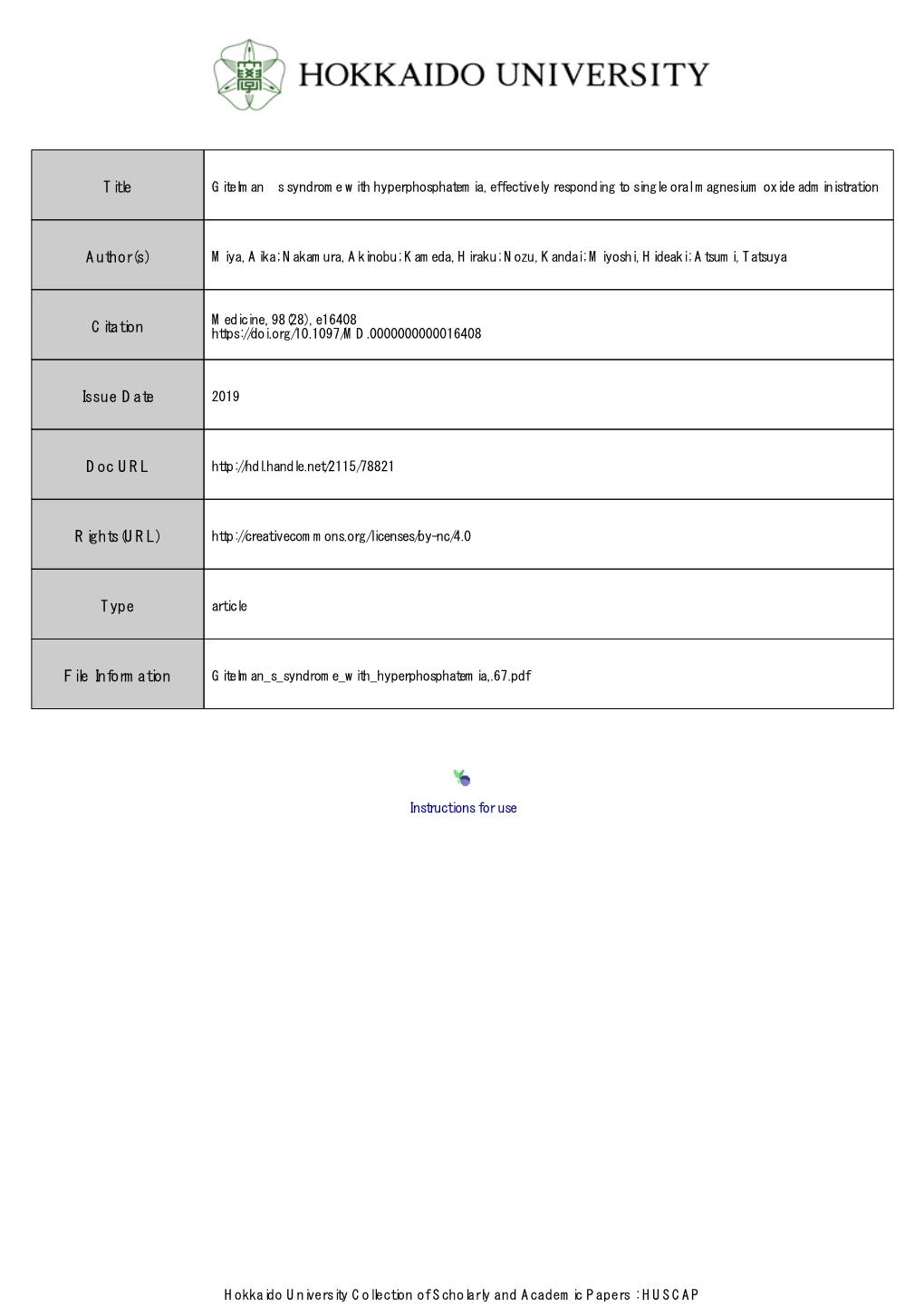 Gitelman S Syndrome with Hyp