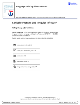 Lexical Semantics and Irregular Inflection