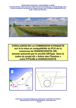 CONCLUSION DE LA COMMISSION D'enquete Sur La La Mise En