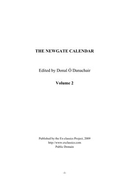 THE NEWGATE CALENDAR Edited by Donal Ó Danachair Volume 2