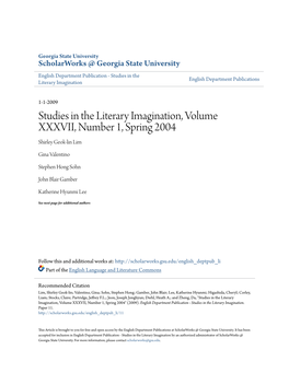 Studies in the Literary Imagination, Volume XXXVII, Number 1, Spring 2004 Shirley Geok-Lin Lim