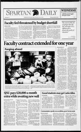 Faculty Contract Extended for One Year