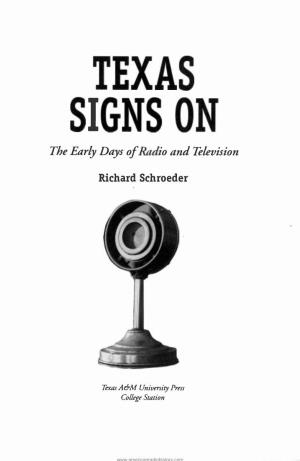 SIGNS on the Early Days of Radio and Television
