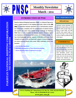 PNSC Monthly Newsletter March 2016 Final Published