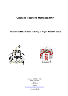 Oriel and Thomond Mcmahon DNA