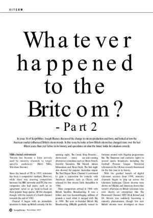 Whatever Happened to the Britcom? (Part Two) An
