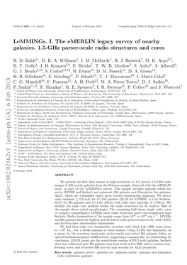 Lemmings. I. the Emerlin Legacy Survey of Nearby Galaxies. 1.5-Ghz Parsec-Scale Radio Structures and Cores