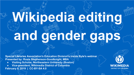 Wikipedia Editing and Gender Gaps.Pdf