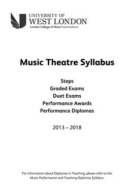 Music Theatre Syllabus
