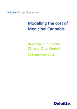 Modelling the Cost of Medicinal Cannabis